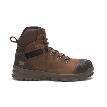Caterpillar Accomplice X Vízálló Steel Toe Férfi Munkavédelmi Bakancs Kávé | HU2436ZG