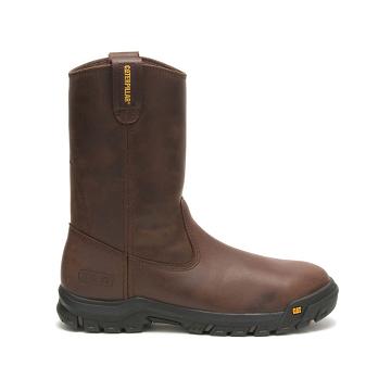 Caterpillar Drawbar Steel Toe Férfi Munkavédelmi Bakancs Kávé | HU2348RW