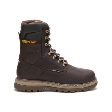 Caterpillar Fairbanks 8" Vízálló TX Steel Toe Férfi Munkavédelmi Bakancs Kávé | HU2391DN