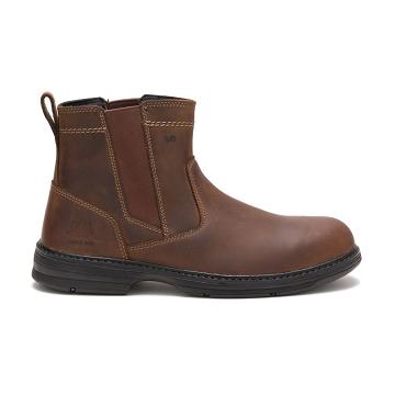 Caterpillar Inherit Steel Toe Férfi Munkavédelmi Bakancs Barna | HU2374RW