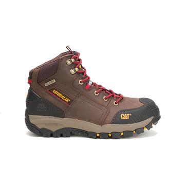 Caterpillar Navigator Mid Vízálló Steel Toe Férfi Sneaker Bakancs Barna | HU2460CE