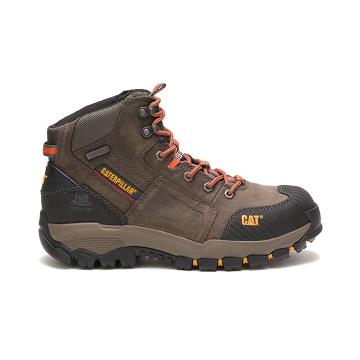 Caterpillar Navigator Mid Vízálló Steel Toe Férfi Sneaker Bakancs Kávé | HU2461XF