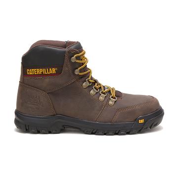 Caterpillar Outline Steel Toe Férfi Munkabakancs Kávé | HU2561NB