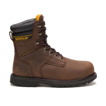 Caterpillar Salvo 8" Vízálló Steel Toe Thinsulate™ Férfi Munkavédelmi Bakancs Kávé | HU2384ZG