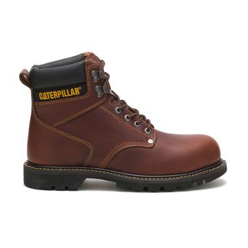 Caterpillar Second Shift Steel Toe Férfi Munkabakancs Bordó | HU2586MA