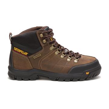 Caterpillar Threshold Vízálló Steel Toe Férfi Munkabakancs Barna | HU2568KI