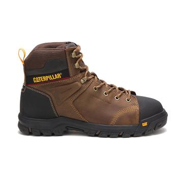 Caterpillar Wellspring Vízálló Metatarsal Guard Steel Toe Férfi Munkavédelmi Bakancs Kávé | HU2402WY